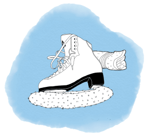 Figure skate soakers and a towel