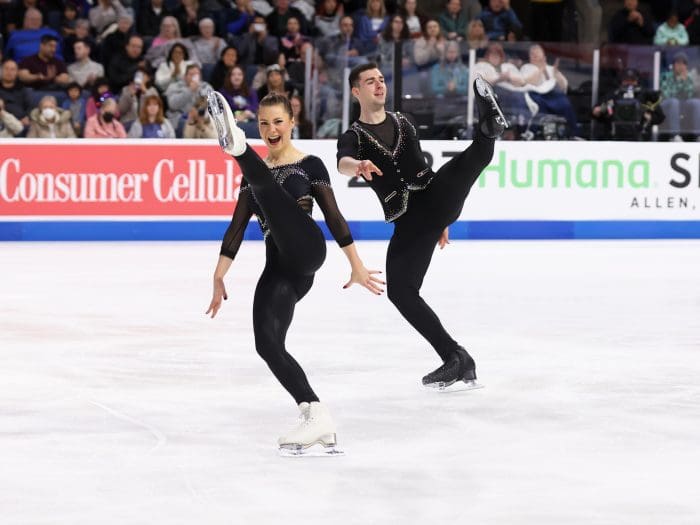 Annika Hocke and Robert Kunkel skate their short program at Skate America (Melanie Heaney/US Figure Skating)